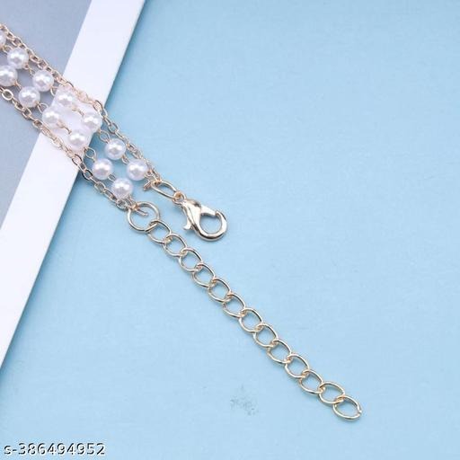 Elegant Double Layer Pearl Charm Bracelet for Women | Gold Adjustable Chain Jewelry