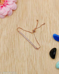Rose Gold Adjustable Crystal Tennis Bracelet for Women | Slider Chain Bracelet