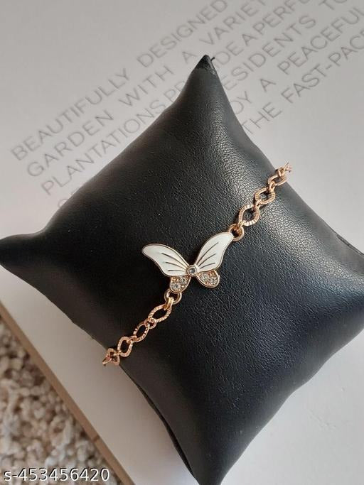Elegant Butterfly Pearl Adjustable Bracelet for Women | Gold Chain Crystal Charm Jewelry